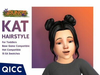 Grunge – KAT Hair By Qicc Sims 4 CC