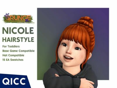 Grunge – Nicole Hair By Qicc Sims 4 CC