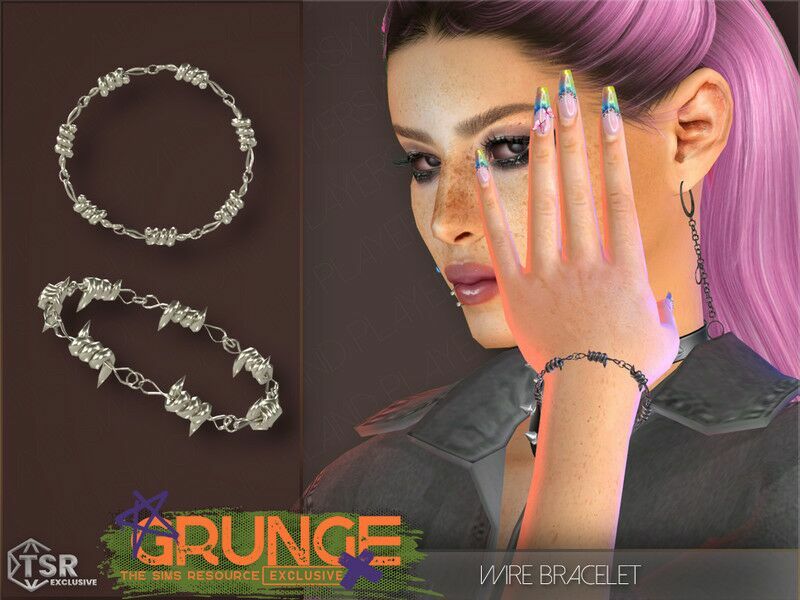 Grunge Wire Bracelet By Playerswonderland Sims 4 CC