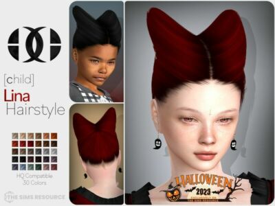 Halloween 2023 – Lina Hairstyle Child By Darknightt Sims 4 CC