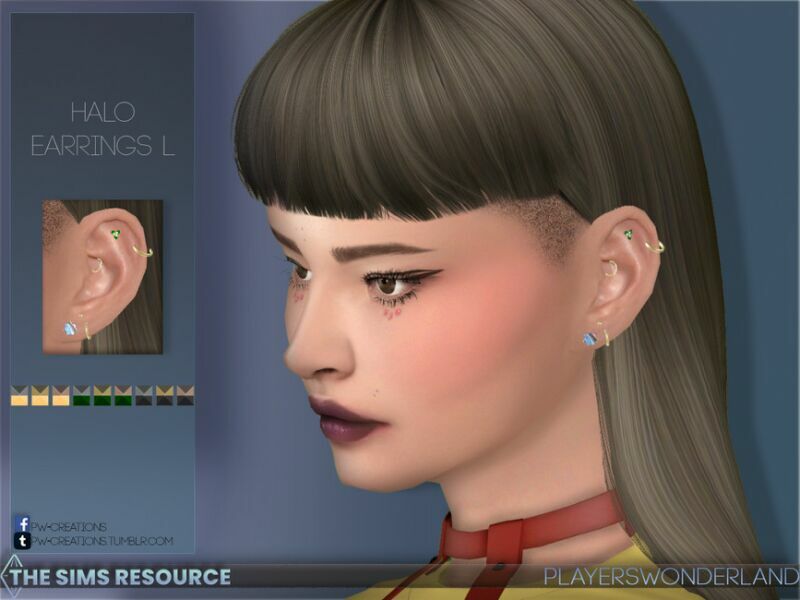 Halo Earrings L By Playerswonderland Sims 4 CC