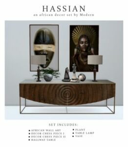 Hassian African Deco SET By Modern Sims 4 CC