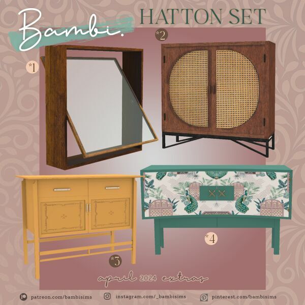 Hatton SET By Bambisims Sims 4 CC