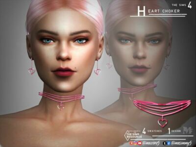 Heart Choker By Mazero5 Sims 4 CC