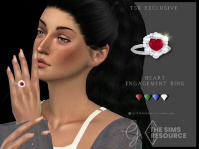 Heart Engagement Ring By Glitterberryfly Sims 4 CC