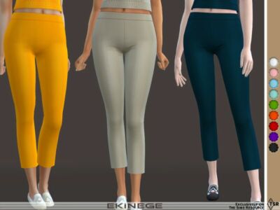 High-Waisted Cropped Pants By Ekinege Sims 4 CC