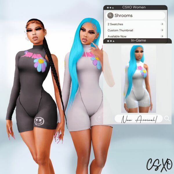 sims 4 cc hmn alns shrooms bodysuit 👽 2