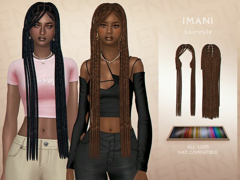 Imani Hairstyle By Enriques4 Sims 4 CC