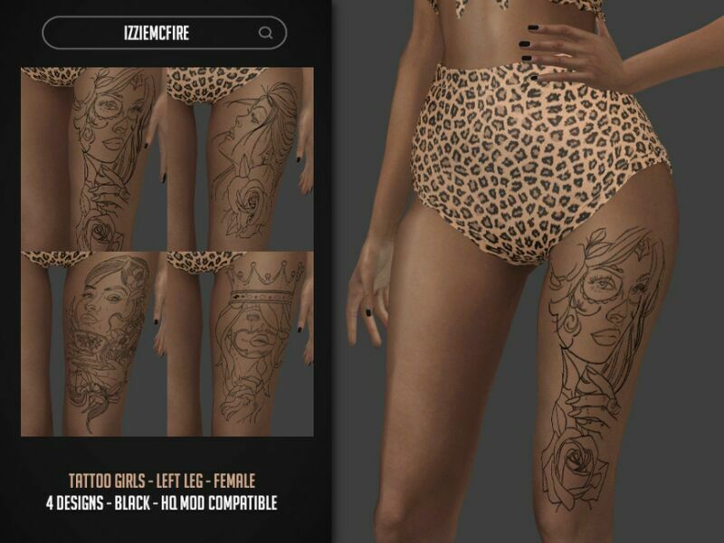 IMF Tattoo Girls By Izziemcfire Sims 4 CC