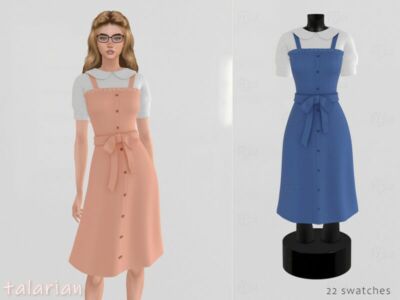 Iris Dress With Short Sleeves By Talarian Sims 4 CC