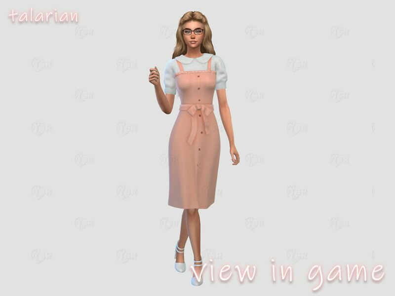 sims 4 cc iris dress with short sleeves by talarian 2