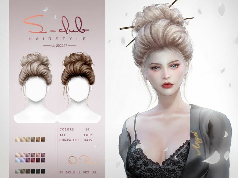 sims 4 cc japanese updo hairstyle o ren by s club 2