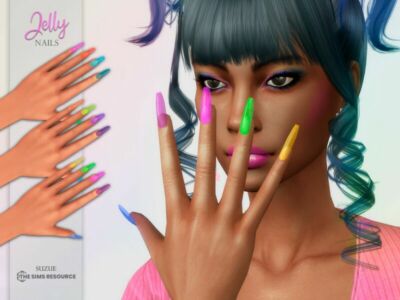 Jelly Nails By Suzue Sims 4 CC