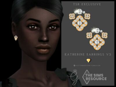 Katherine Earring V3 By Glitterberryfly Sims 4 CC