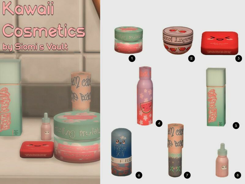 Kawaii Cosmetics By Siomisvault Sims 4 CC