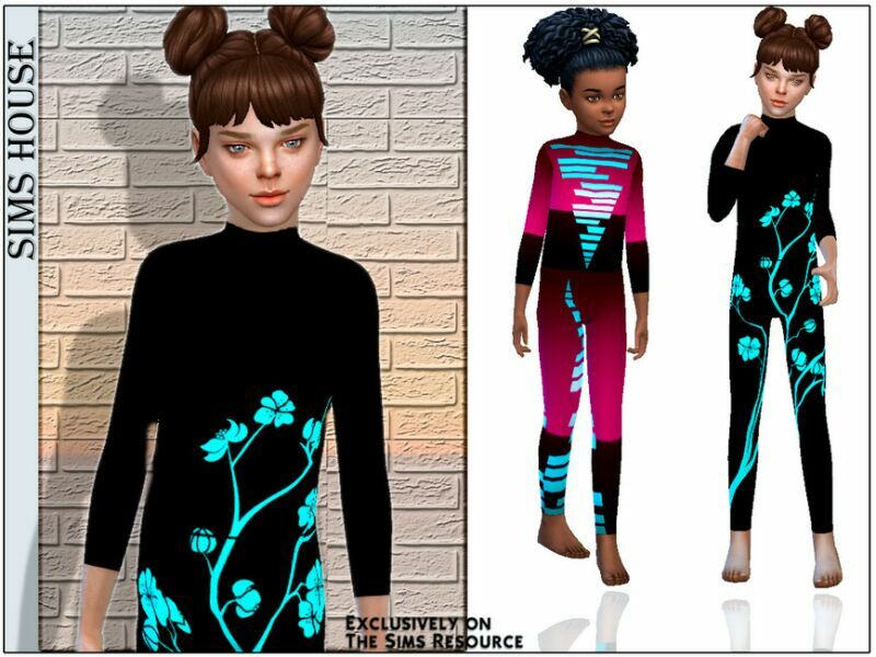 Kids Yoga Suit TOP Sims 4 CC