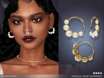 Kinslee Hoop Earrings By Feyona Sims 4 CC