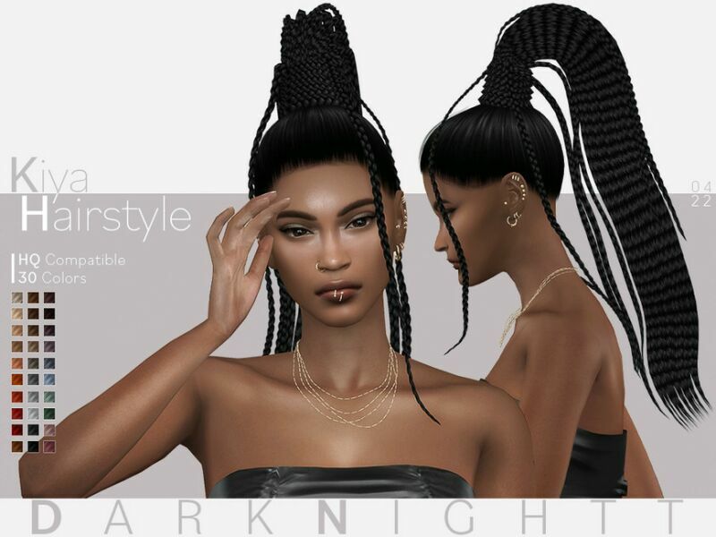 Kiya Hairstyle By Darknightt Sims 4 CC