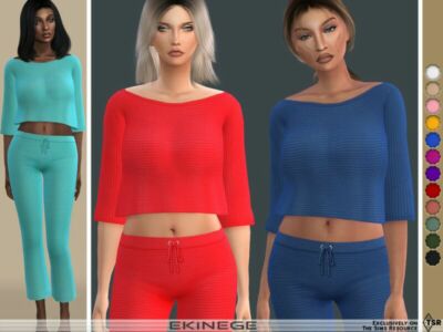 Knit Cropped Sweater – SET26-1 By Ekinege Sims 4 CC