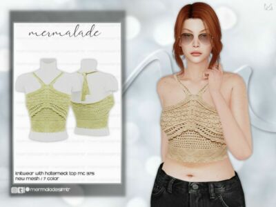 Knitwear With Halter Neck TOP MC375 By Mermaladesimtr Sims 4 CC