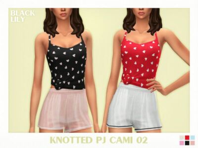 Knotted PJ Cami 02 Sims 4 CC