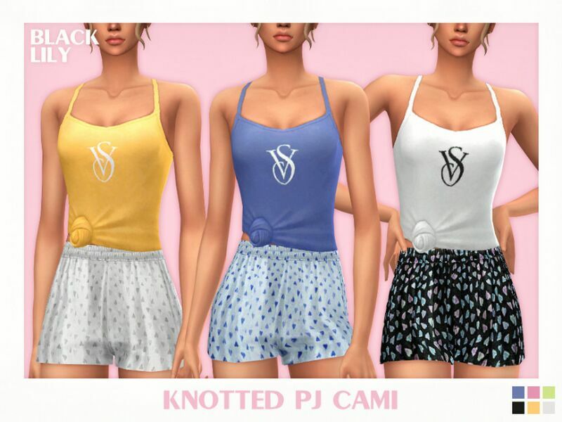 Knotted PJ Cami Sims 4 CC