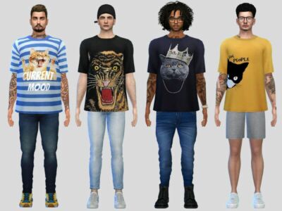 Large Cats Tees (Request) By Mclaynesims Sims 4 CC