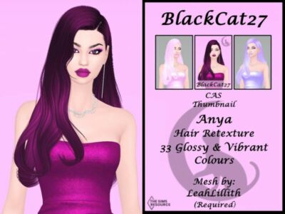 Leahlillith Anya Hair Retexture (Mesh Needed) By Blackcat27 Sims 4 CC