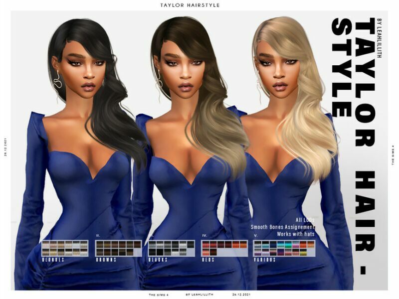 Leahlillith Taylor Hairstyle Sims 4 CC