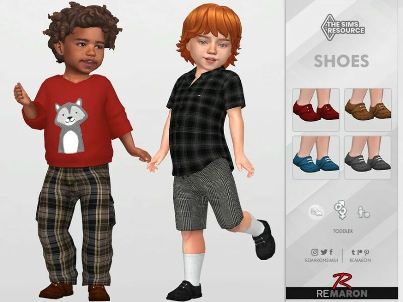 Leather Shoes 01 For Toddler By Remaron Sims 4 CC