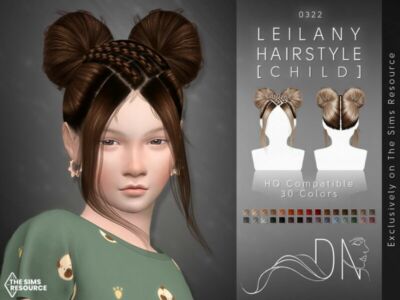 Leilany Hairstyle [Child] By Darknightt Sims 4 CC