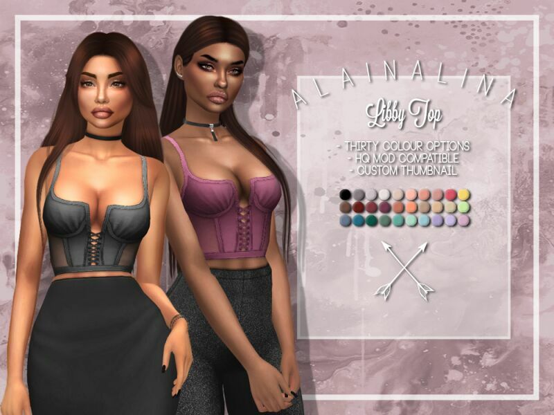 Libby TOP By Alainalina Sims 4 CC