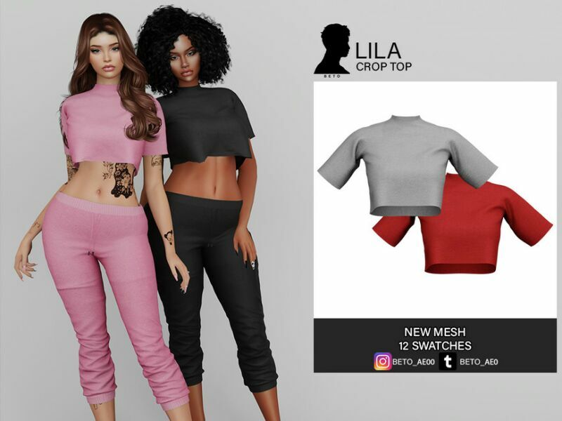 Lila (Crop TOP) Sims 4 CC