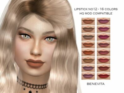 Lipstick NO12 [HQ] By Benevita Sims 4 CC