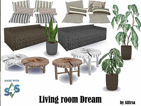 sims 4 cc living room dream by aifirsa 2