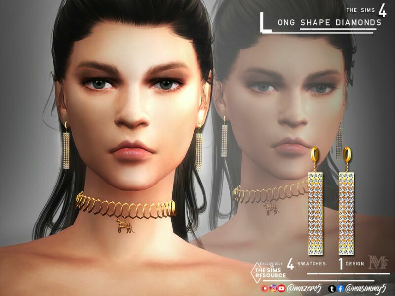 Long Shape Diamonds By Mazero5 Sims 4 CC