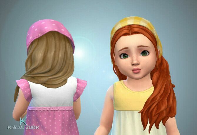 Long Side Bandana Hair For Toddlers Sims 4 CC