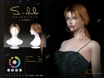 Long Straight Ponytail (Alma II) By S-Club Sims 4 CC