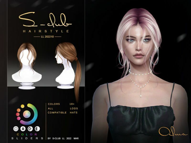 sims 4 cc long straight ponytail alma ii by s club 2