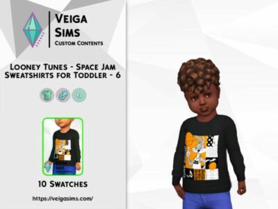 Looney Tunes – Space JAM Sweatshirts For Toddler – SET 6 Sims 4 CC