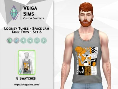 Looney Tunes – Space JAM Tank Tops – SET 6 Sims 4 CC