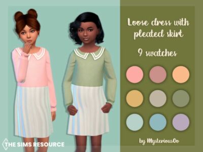 Loose Dress With Pleated Skirt By Mysteriousoo Sims 4 CC