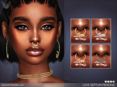 Love Septum Nose Piercing By Giulietta Sims 4 CC