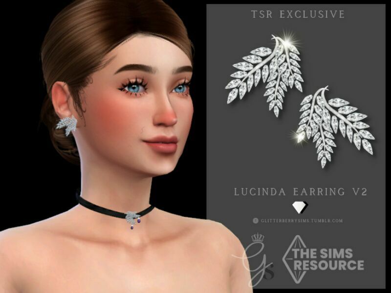 Lucinda Earring V2 By Glitterberryfly Sims 4 CC