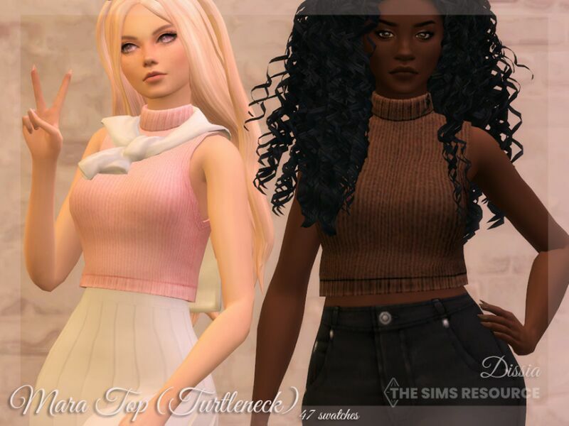 Mara TOP (Turtleneck) By Dissia Sims 4 CC