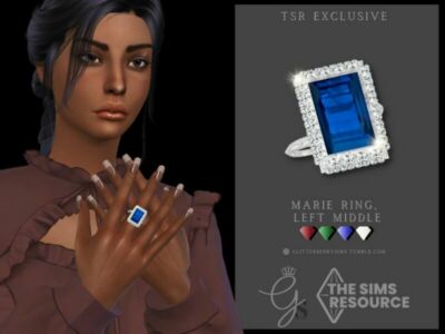 Marie Ring, Middle By Glitterberryfly Sims 4 CC