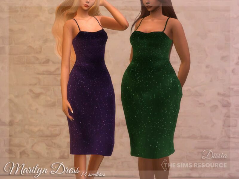 Marilyn Dress By Dissia Sims 4 CC