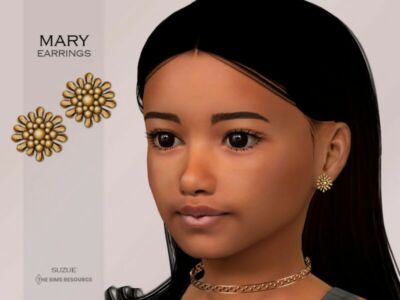 Mary Earrings Child By Suzue Sims 4 CC