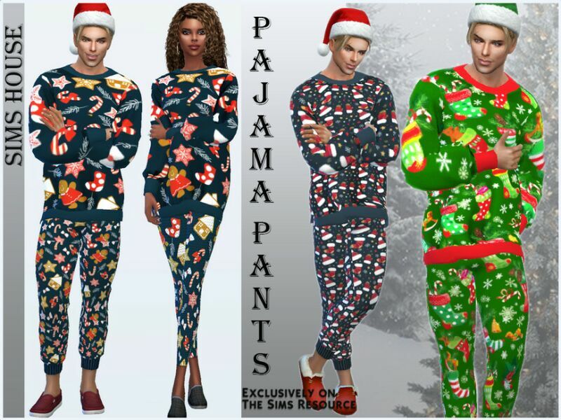 Men’S NEW Year’S Pajama Pants Sims 4 CC