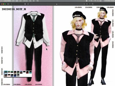 Men’S Two-Piece Suit Sims 4 CC